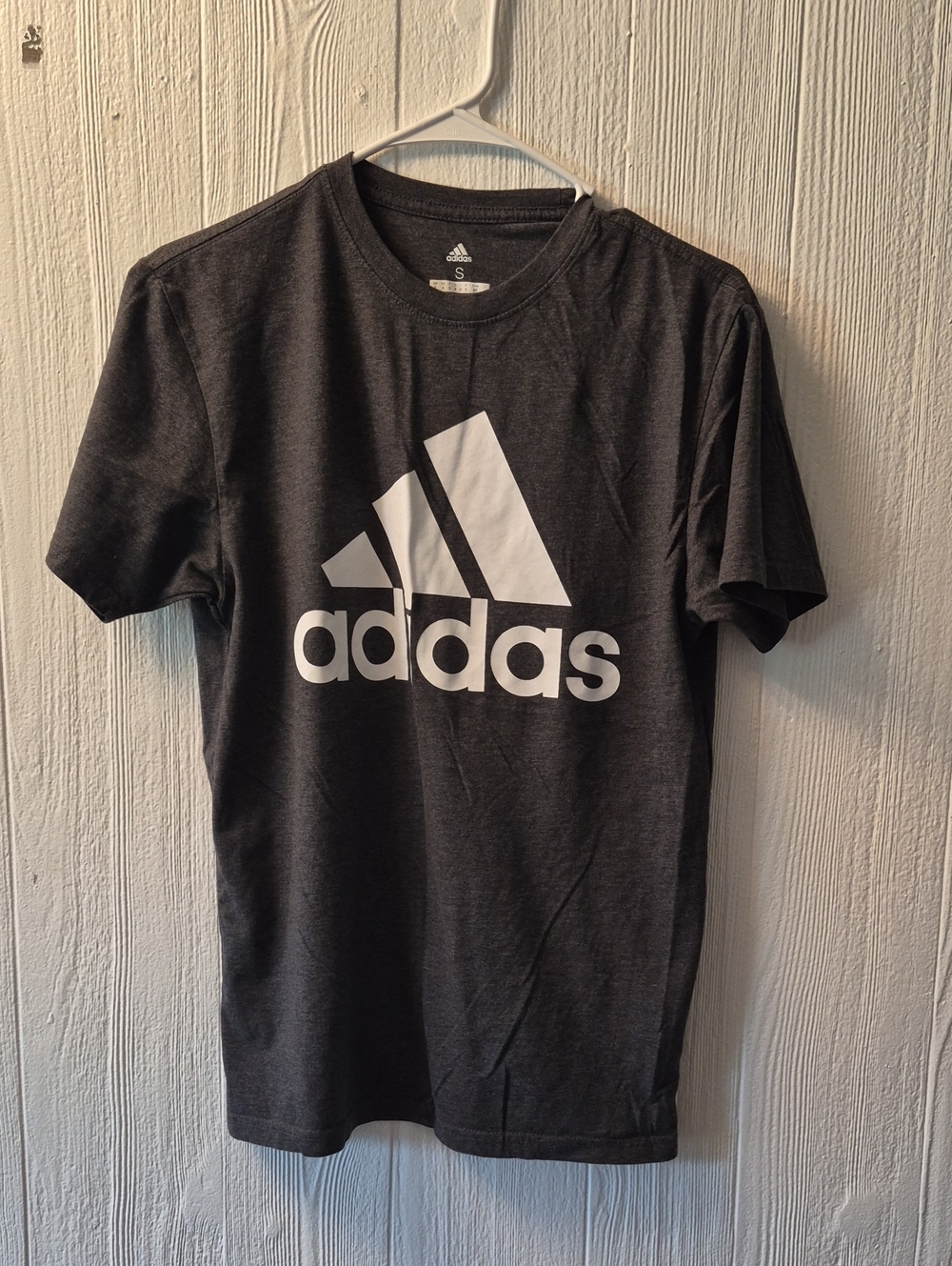 adidas Black Short Sleeve Tee with White Logo